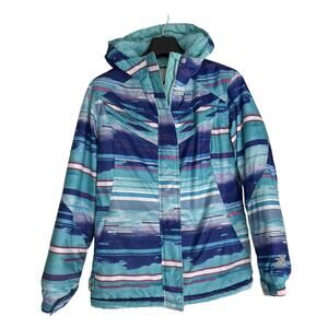 ZEROXPOSUR Coat Jacket w/Hood faux fur Trim purp/blue/grn Youth Girls SIZE 14/16
